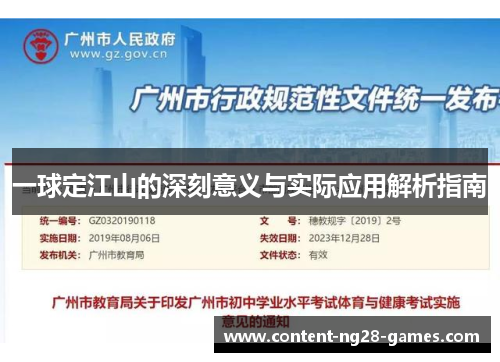 一球定江山的深刻意义与实际应用解析指南