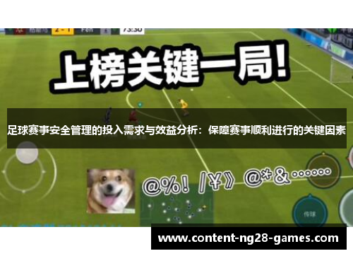 足球赛事安全管理的投入需求与效益分析：保障赛事顺利进行的关键因素